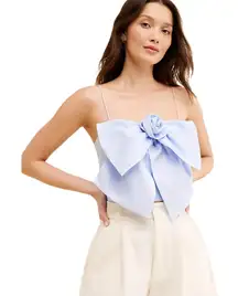 Sunday in Brooklyn Bow Front Top Blue Spaghetti Strap Size Small NWT