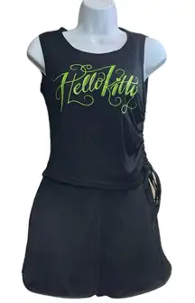 Hello Kitty Mesh Shorts and Ruched Side Top Size 4 US