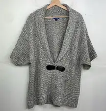 Great Northwest Indigo Gray with Black Buckle Cardigan Sweater size 3X