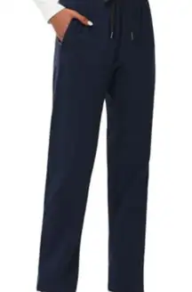 Navy Blue Relaxed-Fit Track Pants with Elastic Waistband