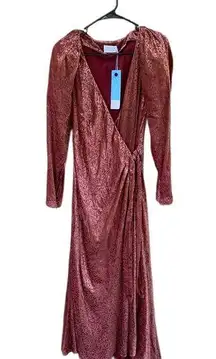 Laureen Velvet Wrap Dress in Rosewood Wedding Guest Formal Cocktail