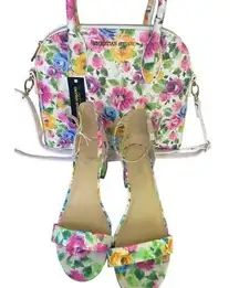 NWT Bundle Christian Siriano Bag& Brash Shoes Pink Floral Spring Size 8.5