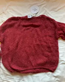 red cropped sweater