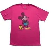 Disney  Mickey Mouse Graphic T-shirt Size Medium pink short sleeves vintage