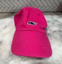 Vineyard Vines Neon Hot Pink Baseball Hat Whale Logo Adjustable Strap