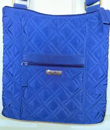 Vera Bradley Hipster Cobalt Blue Microfiber Retired Crossbody Bag