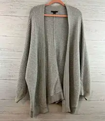 American Eagle Gray Chunky Knit Open Front Cardigan Size L/XL