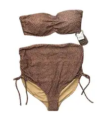 NWT A Pea In The Pod Maternity Cheetah Convertible Two Piece Swimsuit Size L