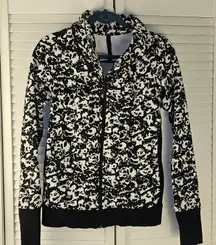 Lululemon Womens Fleur Sombre White Black Cozy Cuddle‎ Up Jacket 6