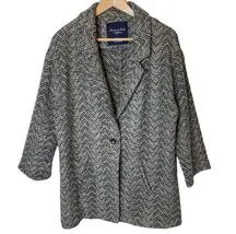 American Eagle Wool Blend Single Button Blazer Jacket Grey Gray size Medium