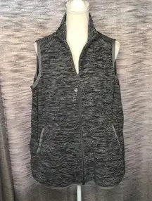 WOMAN WITHIN GRAY ZIP UP COZY VEST