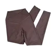 Offline By Aerie Waist Leggings Brown Metallic Shinny Ribbed 7/8 High Rise S