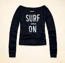 EASY OFF-THE-SHOULDER “Surf On” GRAPHIC SWEATSHIRT