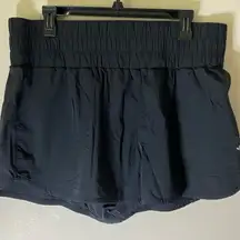 Women’s JOY LAB Layered Wide waistband Running Athletic Shorts black lined LN