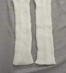 cream white leg warmers