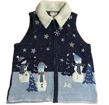 Beautiful Holiday Snowman vest - size L