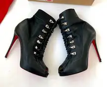 Christian Louboutin Frenchissima 2020 Alta Nappa Leather 120 ankle bootie 38