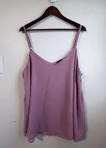 Torrid Plus Camisole Tank Top Pink/Rust V Neck Adjustable Straps Woman's Sz 1x