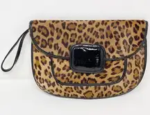 Lauren Merkin leopard print calfhair clutch