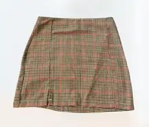 Preppy Professional Sky and Sparrow Plaid Mini Office Skirt Women's Size M