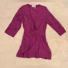 NWOT BA&SH Gothie Twist Long Sleeve Purple Mini Dress sz S