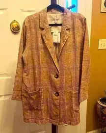 J JILL HENNA PLAID BLAZER/JACKET SIZE L.  VERY OVERSIZED