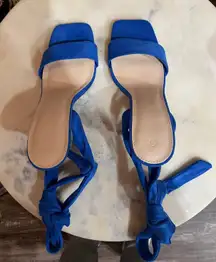 Blue Wrap Heels