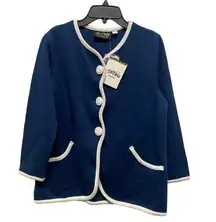 BOB MACKIE women’s Small Blue Church Career Office Work 3 Buttons Jacket