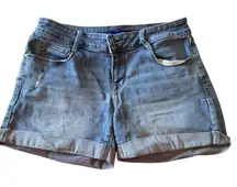 Apt 9 Denim‎ Shorts Womens Size 6 Blue Jean Cuffed Casual