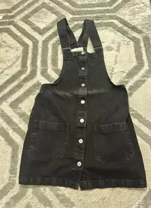 Black Denim Overall Dress