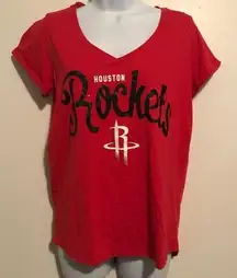 NBA Houston Rockets Ladies Glitter V-Neck T-Shirt