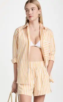 AYR Staycation Shorts Yellow & White Stripes X-Large Gently Used Preppy Retro