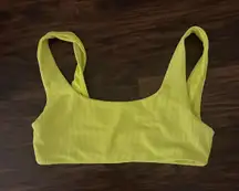 Yellow Ribbed Bikini Top