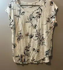 Rachel Zoe Cream Floral Short Sleeve Top