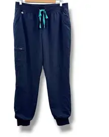 Figs Zamora Freex Lined‎ Jogger Scrub Pants in Navy Blue Sz M Nurse Doctor Vet