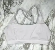 ATHLETA Womens Strappy Back Sports Bra with Mesh Detail Light Grey Size XS
