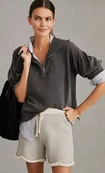 Daily‎ Practice Anthropologie Quarter Zip Pullover Sweatshirt Gray