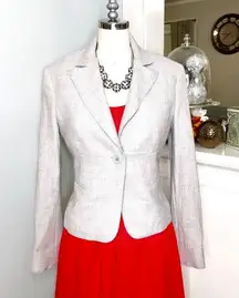 BCBGMaxAzria Gray Wool Ruffle Blazer Suit Jacket Small