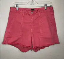 Just Black ‘Ashlee’ frayed hem stretch shorts rose pink 30