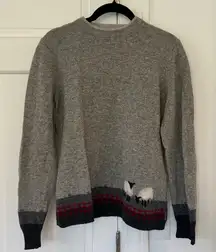 PERFECT! Vintage Woolrich 💯 Lambs Wool sweater Women’s Medium Gray Sheep