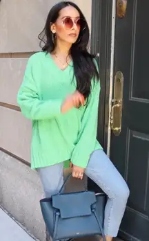 Aerie Chenille Chunky Knit V Neck Sweater Size Medium