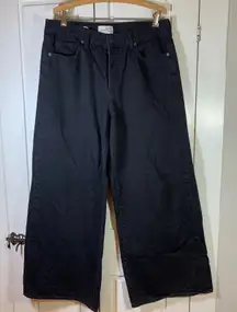 Universal Thread Womens 12R Mid Rise Super Wide Leg Black Denim Jeans Streetwear