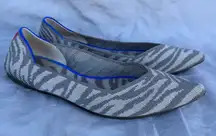 Womens 7 Rothy's Shoes | Rothy's The Point in Grey Zebra Flats RETIRED