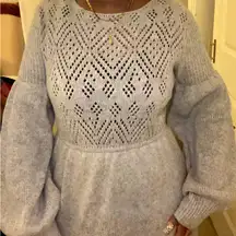 Elegant Gray Women's Sweater Dress