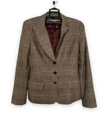 David Meister Plaid Jacket Blazer Suiting, Size 4