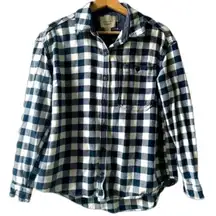 Forever 21 black & white plaid button down shirt​ small casual shabby chic fall