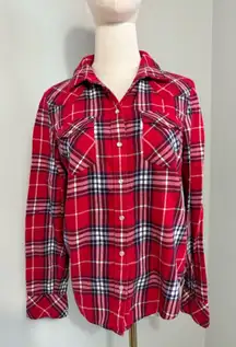 LEVI’S women’s classic fit red flannel gingham plaid shirt small