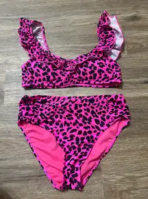 High Waisted Cheetah Bikini Set