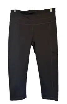 Prana Black Athletic Cropped Capri Stretch Running Capris Women Sz M