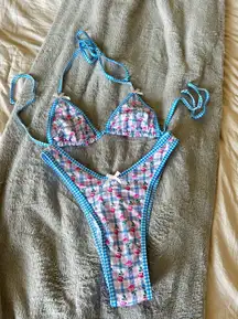 Gingham Blue & Pink Bikini